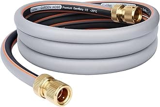Abimars Garden Hose Pipe Extension Kit, 2m Synthetic Rubber Hose with 2 PCS 1/2'' Brass Connectors, Grey, 3 Pack