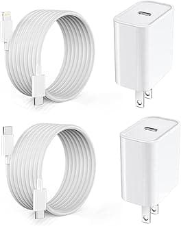 Extra Long 10FT iPhone Fast Charger,i Phone Charger Fast Charging【MFi Certified】2Pack 20W PD Fast USB C Charger Block + 10Foot i Phone Charging Cable Cord for iPhone 15/14/13/12/11/XS/XR/SE2022/8/iPad
