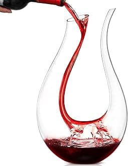 Wine Decanter, 1.5L U Shape Classic Wine Aerator, Red Wine Carafe, Wine Gifts, Wine Accessories,100% Lead-free Crystal Glass(ï¼Ë†1500mlï¼â€°