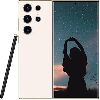 C24 Ultra, Unlocked Phones, 8GB+256GB Dual SIM Dual Standby, Android 14.0, 5G Cell Phone, 6800mAh Battery Fast Charging Mobile Phone, 6.8 Inch FHD+ 120Hz Screen (White)