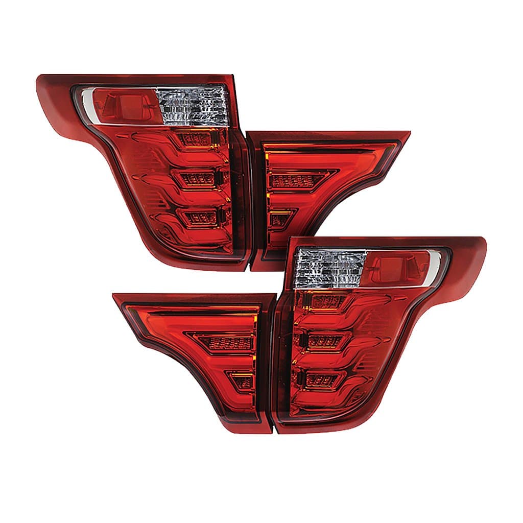 Auto Compatible With Ford Explorer 11-15 Sequential LED Tail lights, Red Lens & Clear Housing, Cruising Edition (TYPE RC)