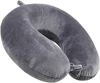 GDEOUP Travel Pillow 100% Pure Comfortable U Shape Memory Foam Pillows Neck and Head Support Portable Travel Neck Pillow Suitable for Planes Airplane for Traveling,Train,Self-Drivingng Car,(Grey)