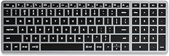 Satechi Slim X2 Bluetooth Wireless Keyboard, US QWERTY Layout, Backlit Numeric Keypad, Multi-Device – For MacBook Air & Pro M5 M4, Mac Mini, iPad Air & Pro, iMac and more – Space Grey