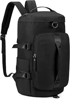 SYOSI Sports Gym Bag, Lightweight Backpack, Large Travel Duffel Bags, Independent Shoe Compartment Dry and Wet Separation Sports Waterproof Rucksack for Fitness Weekend Camping, Unisex (Black)