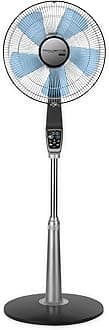 Rowenta Pedestal Fan, 53 Inches, Ultra Quiet Oscillating Fan for Bedroom, Portable, 5 Speeds, Refresh Up to 23-Feet, Silver, Indoor, VU5670