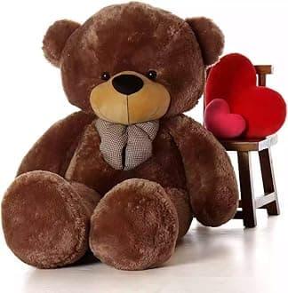 HUG 'n' FEEL SOFT TOYS 6 Feet Giant Teddy Bear SOFT, Plush & Cuddly Stuffed Animal Toy Coffee/Chocolate Brown Big Teddy Bear For Girls, Kids, Wife, Girlfriend Birthday, Anniversary (6 Feet)