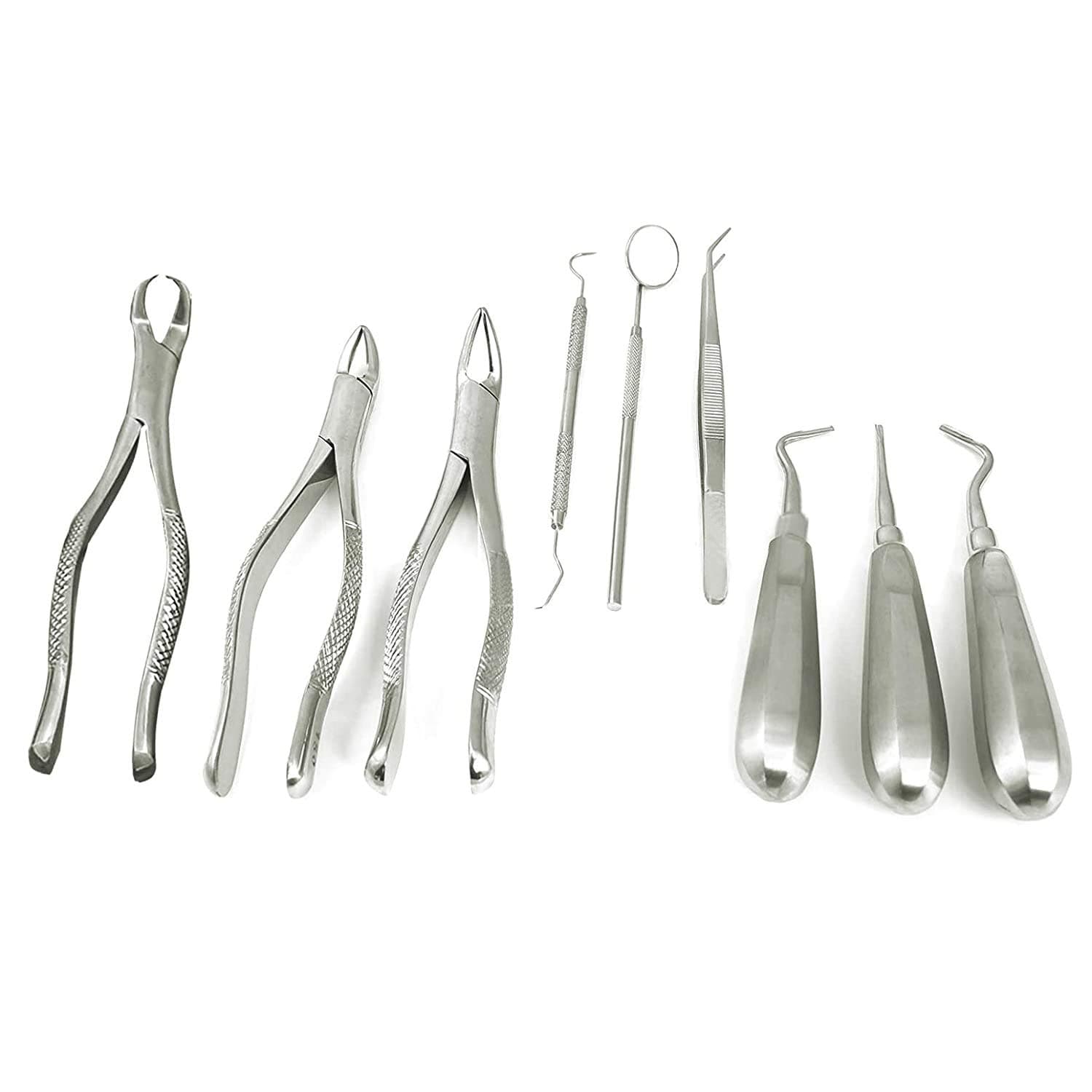 DDP 9 PCS BASIC DENTAL EXTRACTING EXTRACTION FORCEPS ELEVATORS SET KIT