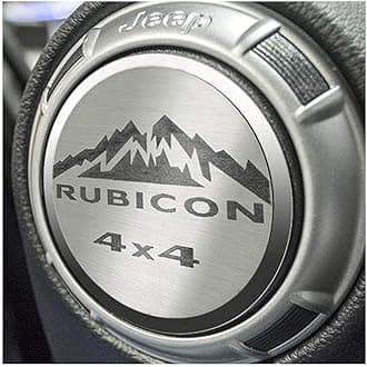 Stainless Steel Etched RUBICON Air Conditioning Vent Trim Covers 4Pc | Fits Jeep Wrangler JK 2007-2018, JL 2018-2023, & Gladiator models, RUBICON