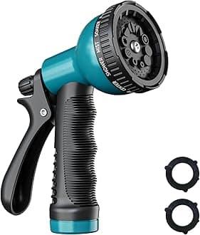 Garden Hose Nozzle Sprayer 10 Watering Patterns Spray Nozzles Heavy Duty Hose Head Lightweight Hose Attachment Blue