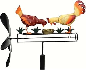 Gift Essentials Pecking Chickens Whirligig, Orange