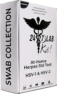 Herpes Std Test Kit – Discreet Packaging - Detects Oral HSV-1 & Genital HSV-2 – Lesion Swab Test – at-Home Std Testing Kit for Men & Women – Fast & Accurate Results – CLIA-Certified Lab