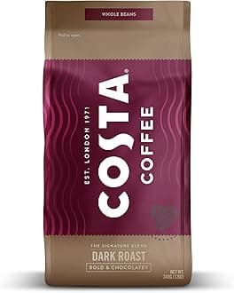 Costa Coffee Whole Bean Coffee, Signature Blend Dark Roast, 12oz each, Rainforest Alliance Certified
