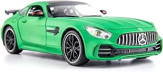 1/24 Benz AMG GTR Toy Cars Model Car, Zinc Alloy Pull Back Toy car with Sound and Light for Kids Boy Girl Gift(Green)
