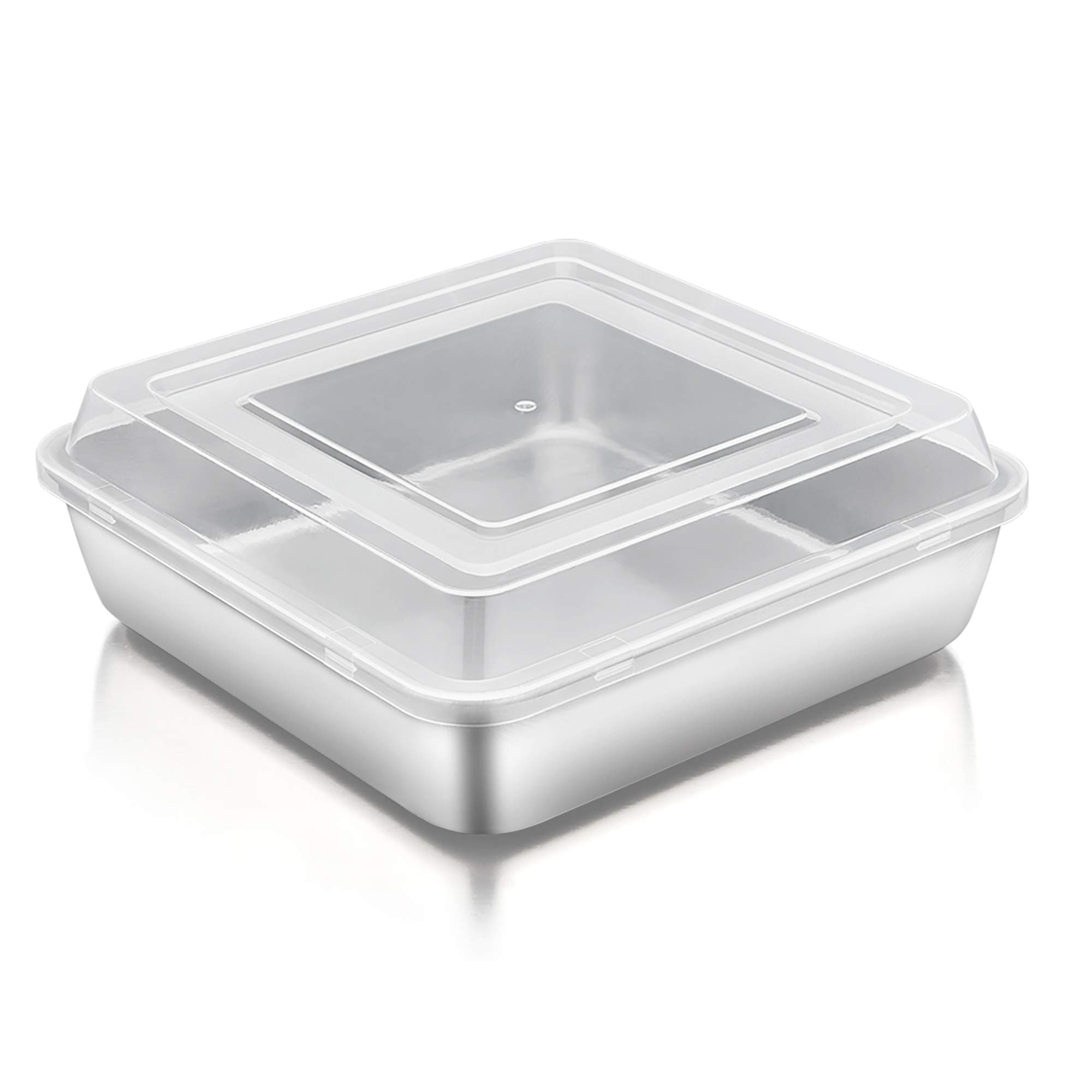 Square Cake Pan with Lid Set