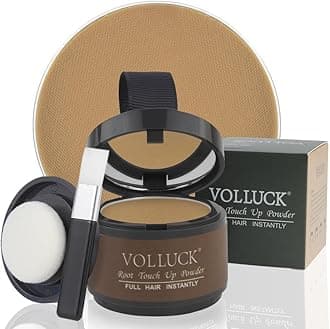 VOLLUCK Root Touch up Powder, Instant Hairline Powder for Thinning Areas and Gray Hair Coverage, Natural and Non-greasy Root Cover up for Women and Men (Dark Blonde, 0.14 Ounce)