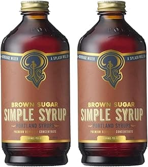 Portland Syrups Brown Sugar Simple Syrup - Drink Mix for Crafting Cocktails, Sugar Syrup for Drinks, Simple Syrup for Coffee, Mocktails, Baking, 12 oz, Pack of 2