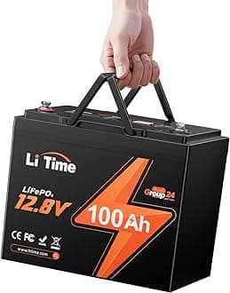 12V 100Ah LiFePO4 Lithium Battery, Max. 15000 Deep Cycles, BCI Group 24 with 100A BMS, Leisure Battery 12V for Caravans, RV, Tourer, Trailer, Off Grid
