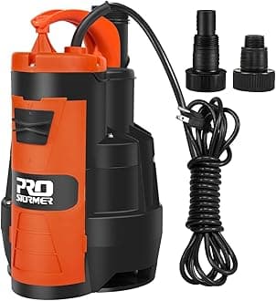 Sump Pump, Prostormer 3500 GPH 1HP Submersible Clean/Dirty Water Pump with Build-in Float Switch for Pool, Pond, Garden, Flooded Cellar and Irrigation