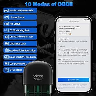 XTOOL Advancer AD20 Car Code Reader for Android/iOS/iPhone, Wireless OBD2 Scanner BT with I/M Readiness Smog Test, Check Engine Light On, EVAP Test, Upgraded Ver. of XTOOL AD10, Free Updates