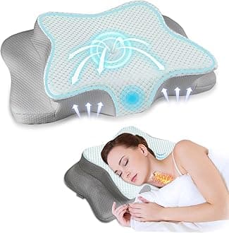 QIUBABYO Pain Relief Cervical Pillow for Neck Support,Adjustable Ergonomic Pillow Cozy Sleeping,Odorless Orthopedic Memory Foam Pillows,Contour Bed Pillow for Side Back Stomach Sleeper