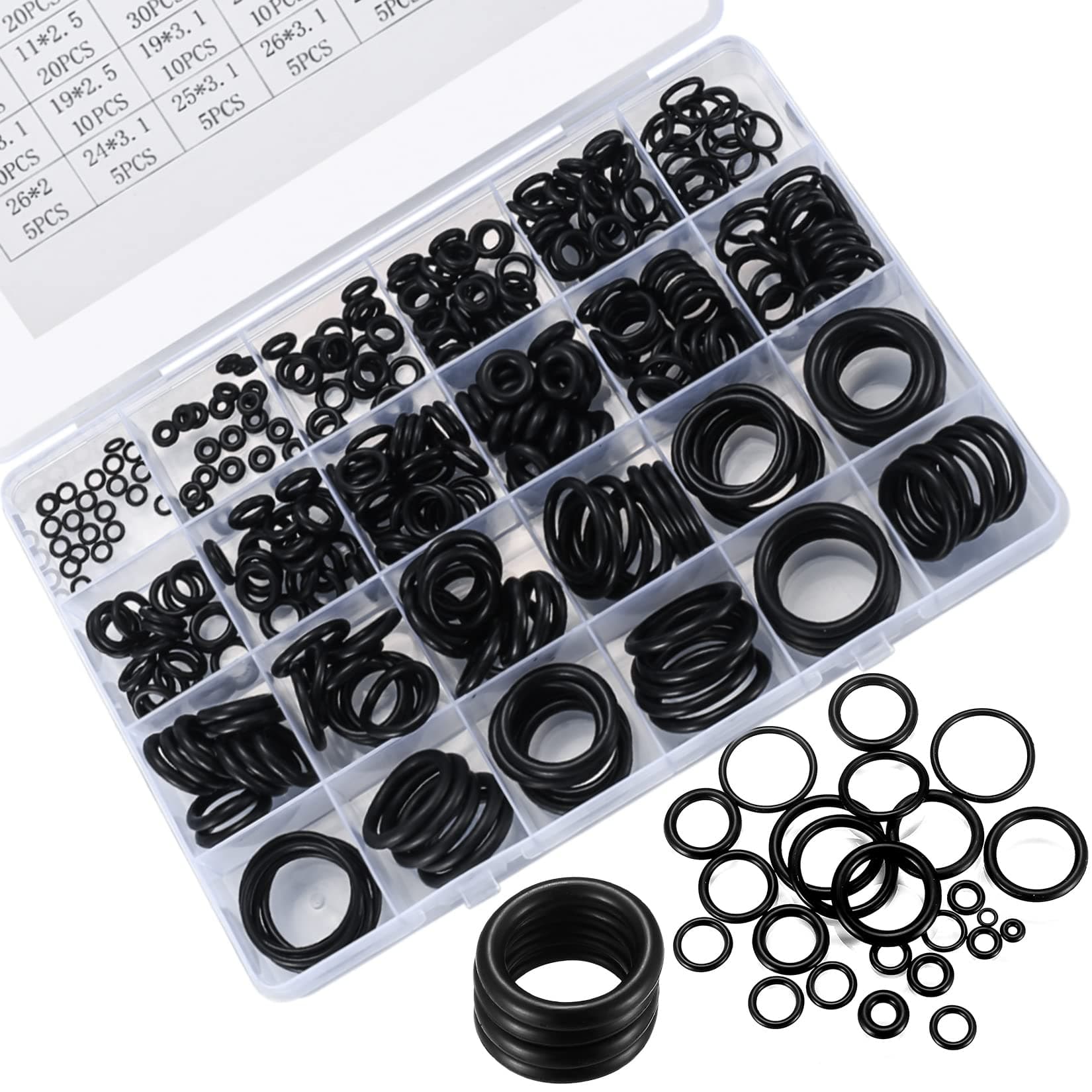 360 Pcs Rubber O-Ring Washer