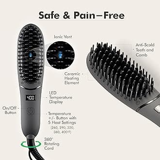 Aberlite Donna Kar Men's Beard Straightening Heat Brush