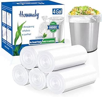 4 gallon trash can liners,250 counts,Small clear Garbage Bags,Extra Strong 4 Gal Trash Bag,Fit 12 liters trash Bin Liners for Home Office Kitchen(Clear)