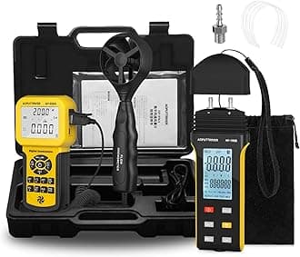 2Packs CFM Anemometer AP-856A Air Flow Meter with PC Connect to Download Data and HVAC Manometer Gas Pressure Meter AP-189B Manometer