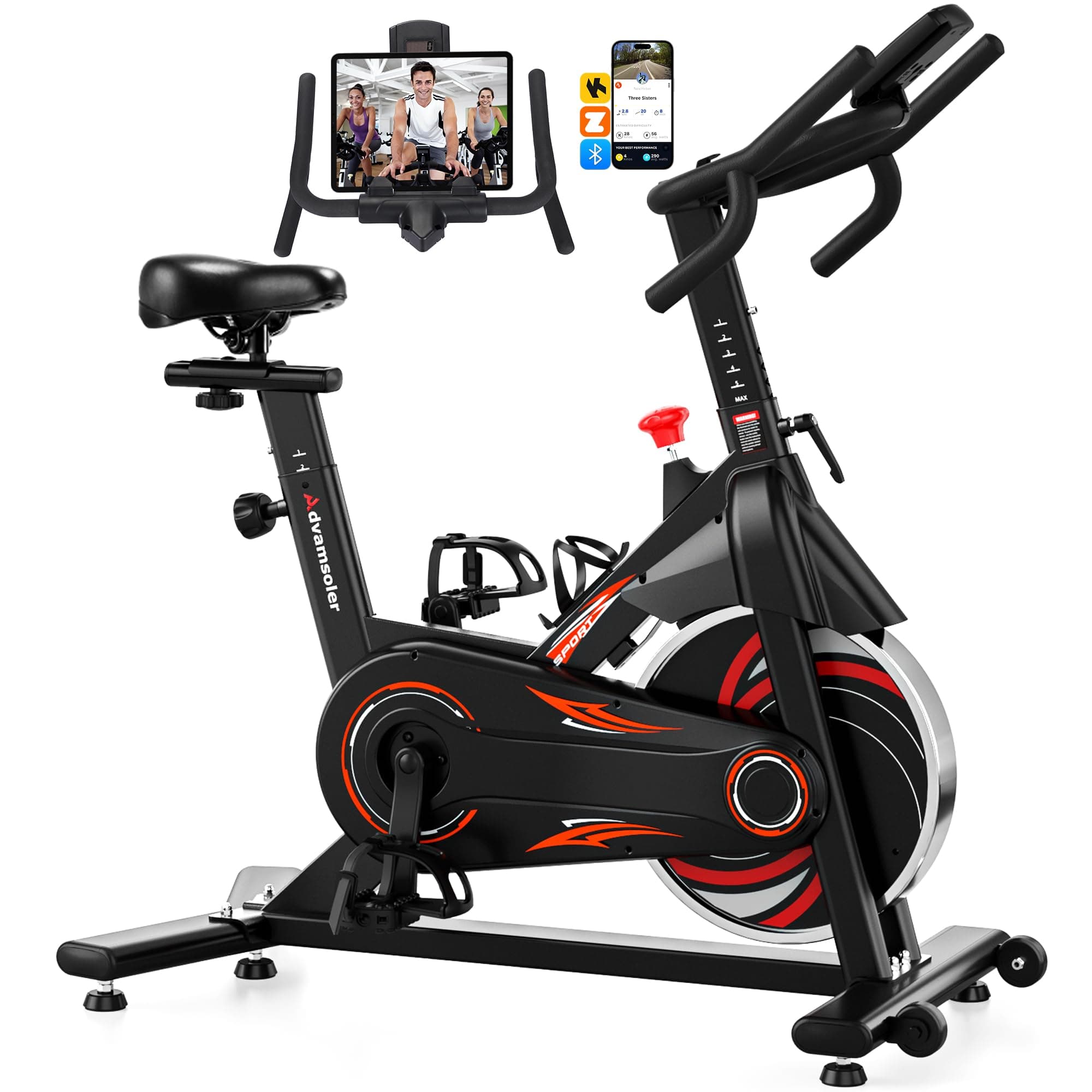 Advamsoler Exercise Bike with App Bluetooth