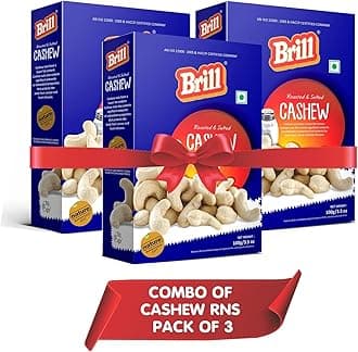 Brill Roasted & Salted Cashews 300g | Pack of 3 (100g x 3) | Freshly Roasted | Nutritious | Crunchy & Delicious | Gluten Free | Oil Free Kaju