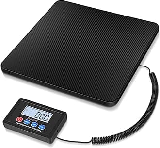 Fuzion Shipping Scale, 440LB x 10g High Accuracy Postal Scale, Hold/Tare Function, Digital Shipping Postal Scale for Packages, Postage, Luggage, Mailing, Battery & AC Adapter Included