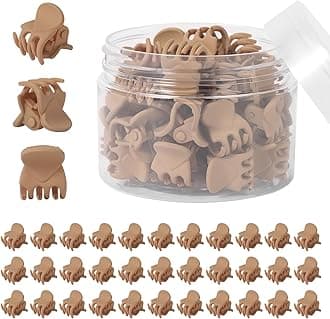 YOHAMA 36 pcs Khaki Mini Hair Clips, Durable and Strong Tiny Hair Claw Claw Clips for Women and Men, Multifunction Matte Hair Claw Good for Decroation Buns, Pining Bangs, Design Kids Hairstyles.