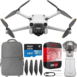 DJIMini 3 Pro Camera Drone Quadcopter (No Remote), 4K/60fps Video, 48MP Photo, 34-min Flight Time, Tri-Directional Obstacle Sensing, Bundle with Deco Gear Backpack + Accessories