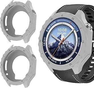 GIOPUEY Case Compatible with OnePlus Watch 3, [2 PACK] Soft TPU Silicone Protective Case Cover, Shock Resistant - Grey