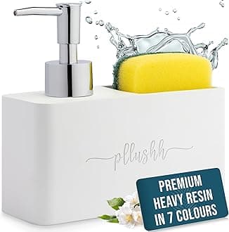 Dishwasher Liquid Dispenser Kitchen Sink Caddy (White) - Sink Organiser in Washbasin, Kitchen Liquid Soap Dispenser, Dishwasher Dispenser, Accessories Items for New House Essentials