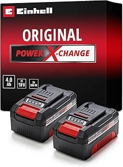 18V 4.0Ah Lithium-Ion Battery Twin Pack Power X-Change 2 x 4.0Ah Batteries, Universally Compatible With All Einhell PXC Power Tools And Garden Machines