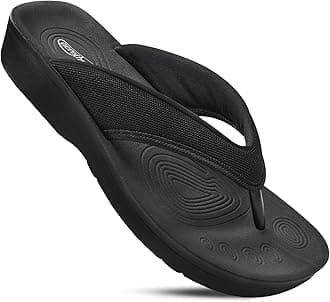 AEROTHOTICSoft Fuzzy Slippers Outdoor and Indoor with Non-Slip Sole Stylish Straps Comfortable Womens Slippers Open Toe Home Travel Vacation Wear