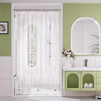 Shower Curtain Liner Small, 60x72 Clear Camper Shower Curtain, Waterproof Plastic Shower Liner, Lightweight PEVA Shower Curtain for Bathroom with 3 Magnets and 10 Rustproof Metal Grommets