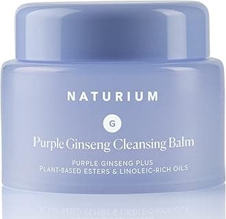 Naturium Purple Ginseng Cleansing Balm Plus Plant-Based Esters & Linoleic-Rich Oils, Smoothing Face Wash, 3.1 oz