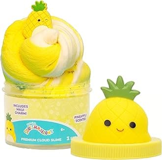 Original Squishmallows Maui The Pineapple Premium Cloud Slime, Pineapple-Scented, Squishmallows Party Favors for Kids 8-12, Girl Toys 8-10 Years Old, Slime Kit for Girls Ages 8-12, Slime for Kids