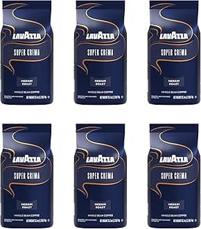- Lavazza Super Crema Whole Bean Espresso Coffee, 2.2lb Bag, Vacuum-Packed
