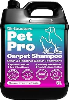 Dirtbusters Pet Pro Carpet Cleaner Shampoo Solution (5L) Deep Cleaning Stain Remover With Odour Neutraliser To Remove Dog & Cat Urine, Makes 500L Of Carpet Cleaner Solution