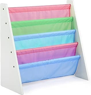 Humble Crew Tot Tutors Kids Book Rack Storage Bookshelf, White/Pastel (P