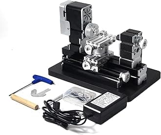 ZR® High Power 60W Powerful Mini Metal DIY Rotating Lathe Machine Tools With Base 12000 rpm for Wood Soft Metals Plexiglass Plastic