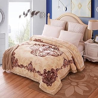 LGYKUMEG 11 lbs Heavy Korean Mink Blanket King Size 85 x 95 inch Silky Soft and Warm, 2 Ply Raschel Bed Blanket for The Cold Night.