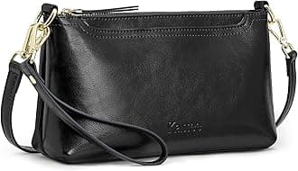 Kattee Leather Crossbody Bags for Women Trendy, Small Shoulder Purses and Handbags, Wristlet Clutch Wallet with 2 Straps
