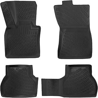 BMW X5 2007-2013 & X6 2008-2014 Floor Mats 3D Custom Fit Rubber Car Mats Laser Measured Floor Liners All Weather Heavy Duty Waterproof Odorless Non-Slip TPE (Front & Rear, Black)