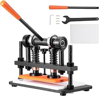 VEVOR Leather Cutting Machine, 10.2 x 4.7 in Embossing Plate Manual Die Cutter, 0.47 in Pressure Stroke Leather Embossing Machine, Dual Guide Shafts Die Cut Machine for Various of Materials
