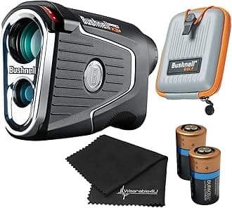 Bushnell Pro X3+ (Plus) Laser Golf Rangefinder (MPN: 202450) w/ Wearable4U Towel | 2xCR2 Bundle