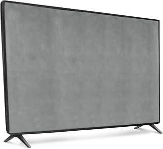kwmobile Dust Cover for 32" TV - Fabric Case TV Protector for Indoor Flat Screen TVs - Light Grey